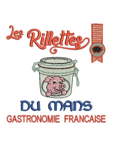 Motif de broderie machine rillettes du mans