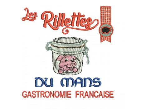 machine embroidery  design Le Mans rillettes