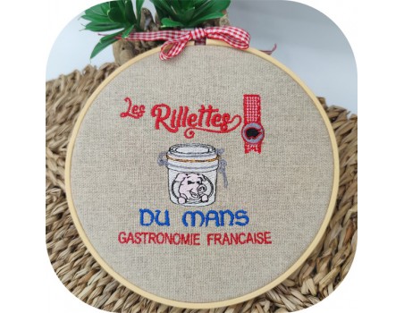 Motif de broderie machine rillettes du mans