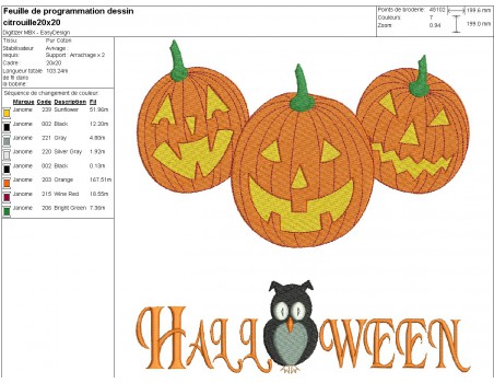 machine embroidery design   Halloween pumpkins