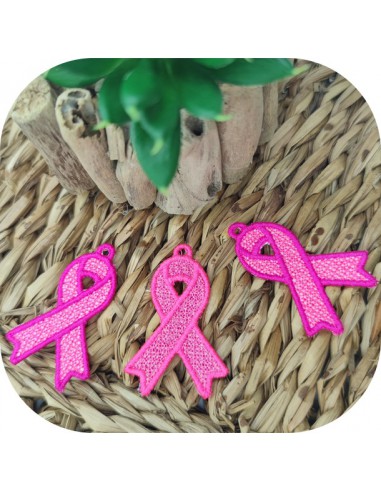 machine  embroidery design free  pink ribbon fsl
