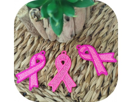 machine  embroidery design free  pink ribbon fsl