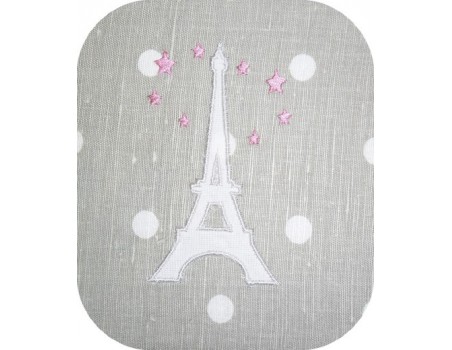 Instant download machine embroidery applique eiffel tower