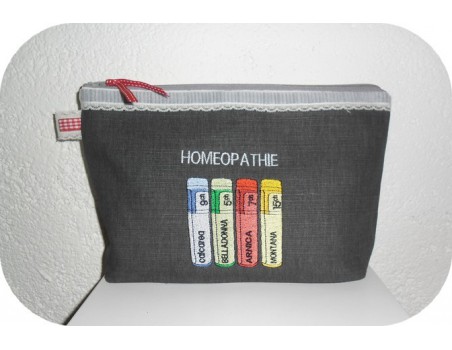 Motif de broderie machine homéopathie