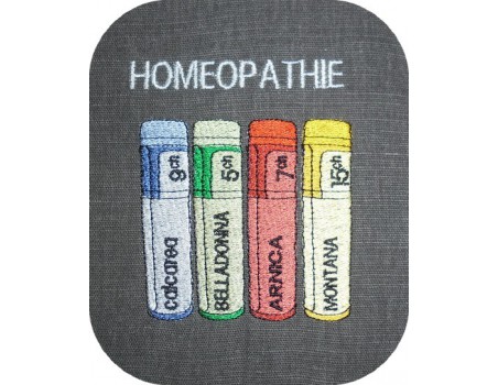 Motif de broderie machine homéopathie