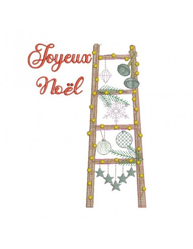 machine embroidery design christmas tree ladder