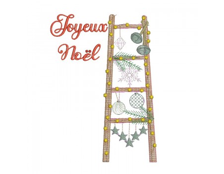 machine embroidery design christmas tree ladder