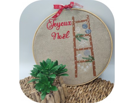 machine embroidery design christmas tree ladder