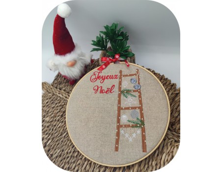 machine embroidery design christmas tree ladder