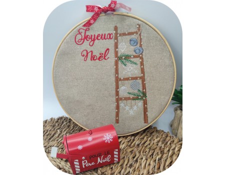 machine embroidery design christmas tree ladder