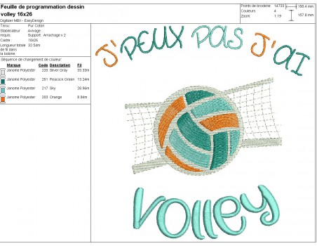 machine embroidery design I can not volley