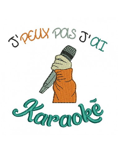 machine embroidery design I can not karaoke