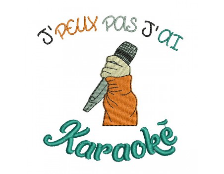 machine embroidery design I can not karaoke