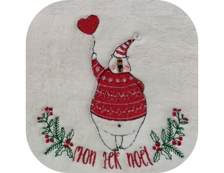 machine embroidery design bear my first Christmas