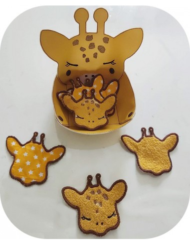 machine embroidery design ith giraffe box