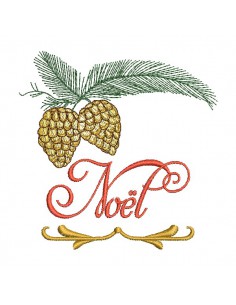 machine embroidery design christmas pine cone