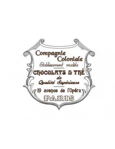 Motif de broderie machine chocolatier