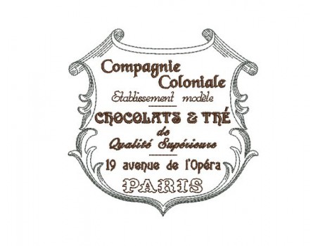 Motif de broderie machine chocolatier