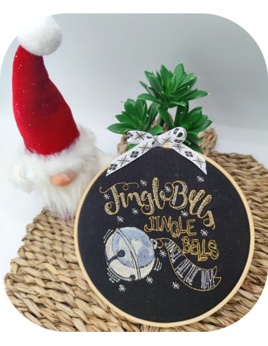 Motif de broderie machine texte grelot jingle bells