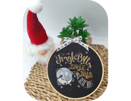 Motif de broderie machine texte grelot jingle bells