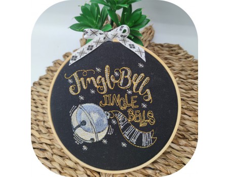 Motif de broderie machine texte grelot jingle bells