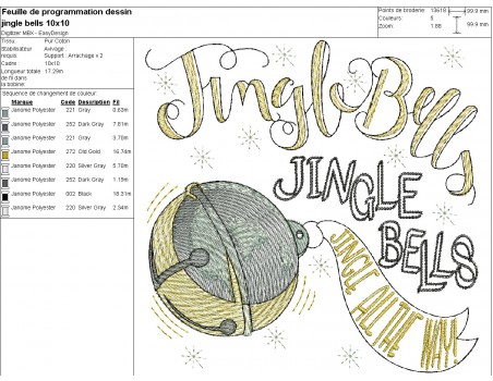 machine embroidery design jingle bells