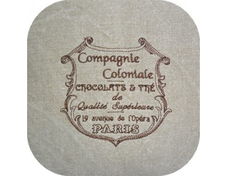 Motif de broderie machine chocolatier