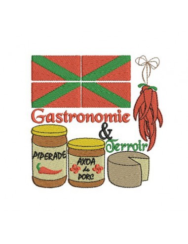 Motif de broderie machine gastronomie pays basque