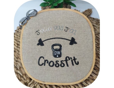 machine embroidery design I can not crossfit