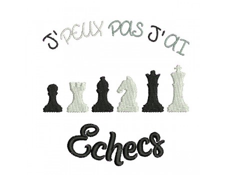 Motif de broderie machine échecs