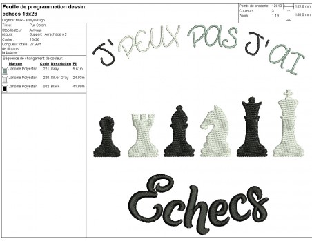 machine embroidery design I can not chess