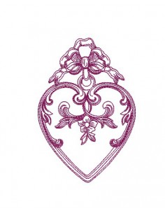 Motif de broderie machine coeur rétro