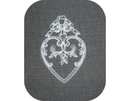 Motif de broderie machine coeur rétro