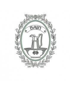 Motif de broderie machine cadre bain