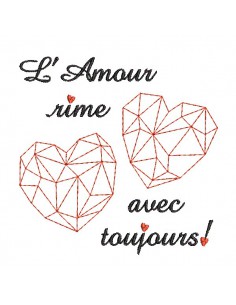 Motif de broderie machine  les coeurs amour