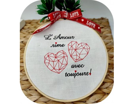 Motif de broderie machine  les coeurs amour