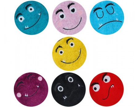 machine embroidery design set of 7 faces the colors of emotions
