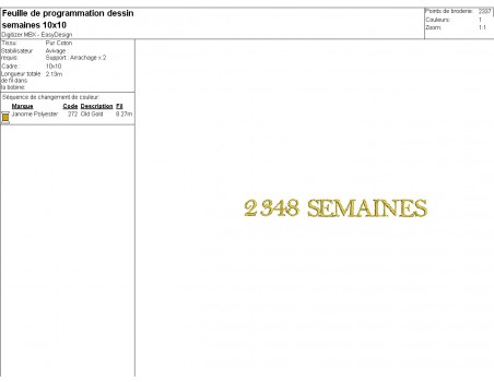 Motif de broderie machine  noces de vermeil 45 ans de mariage personnalisable