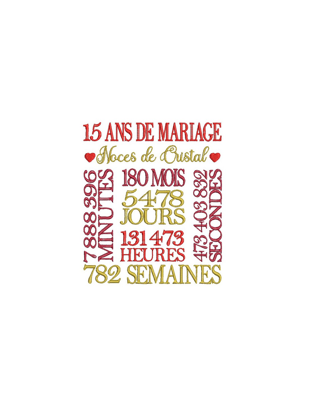 motif de broderie anniversaire 10 ans de mariage