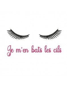 Machine embroidery design eyelashes