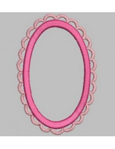 Cadre ovale festonné grand siècle 10x10cm