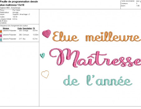 machine embroidery  design text  teacher