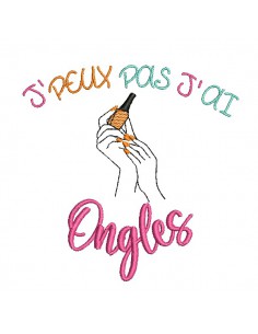 Motif de broderie machine ongles