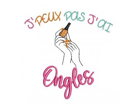 machine embroidery design I can not nails