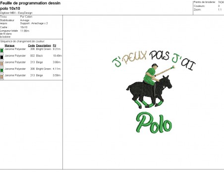 machine embroidery design I can not polo