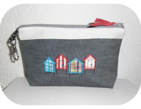 Instant download machine embroidery beach huts