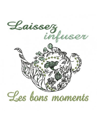 machine embroidery design text herbal teas