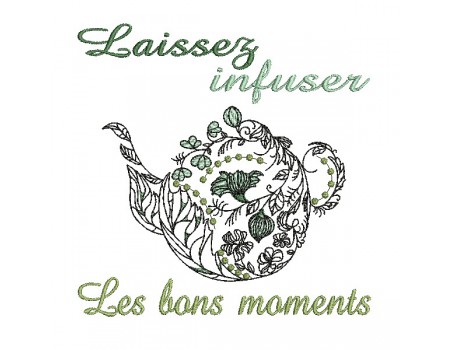 machine embroidery design text herbal teas