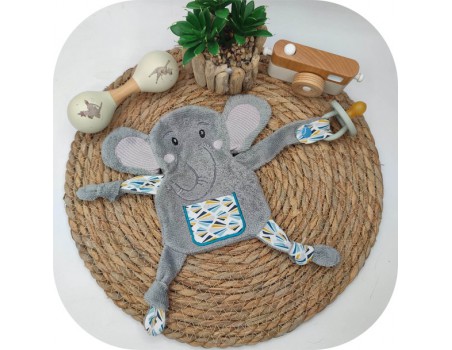 Instant download machine embroidery design  toy elephant  ITH