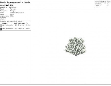 Instant download machine embroidery design gorgonian sea fan